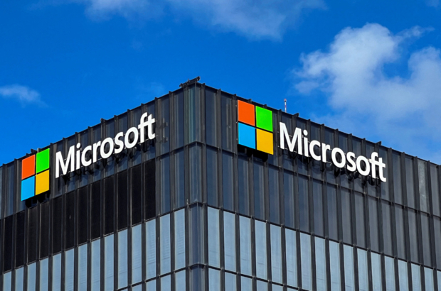 FILE PHOTO: The logo of Microsoft is seen on the exterior of their offices in Herzliya, near Tel Aviv, Israel December 27, 2022. REUTERS/Rami Amichay